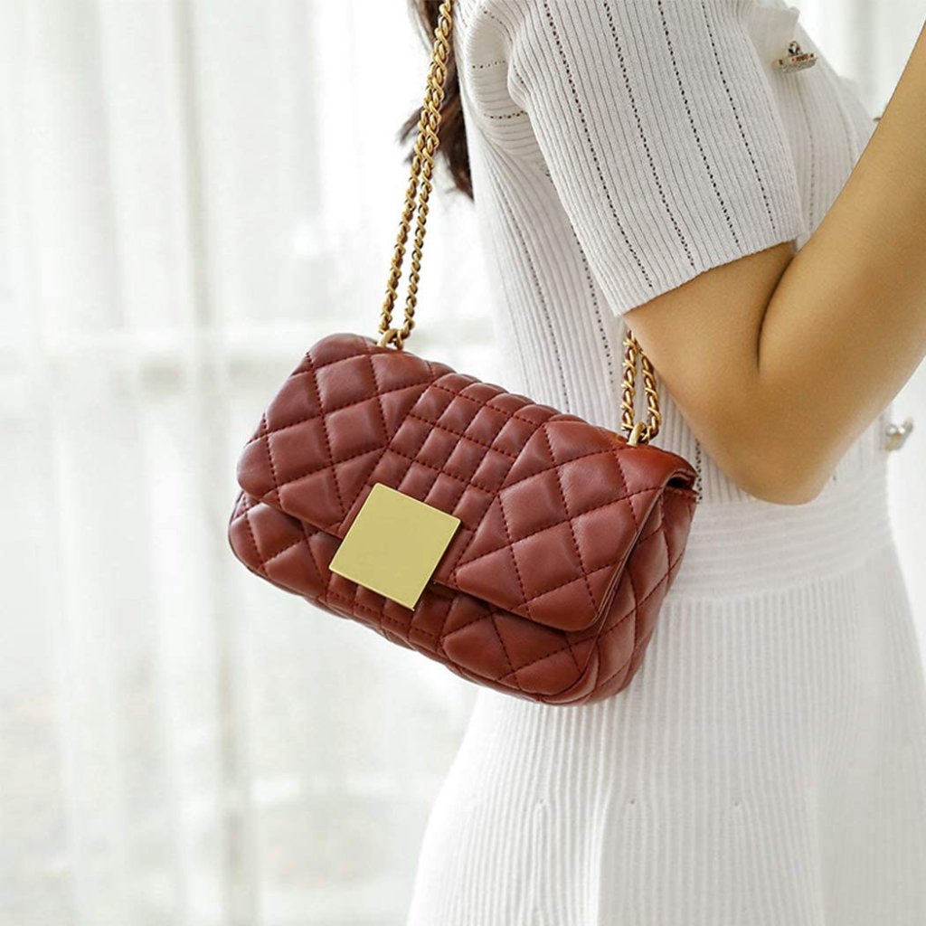 Women Quilted Purses And Handbags Genuine Leather